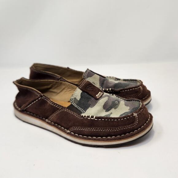 Ariat Shoes - Ariat Cruiser Moc Slip On Shoes Loafer Women Size 7.5B Brown Leather Camo Canvas
